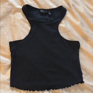 ASOS Design Black Ribbed Crop Tank Top